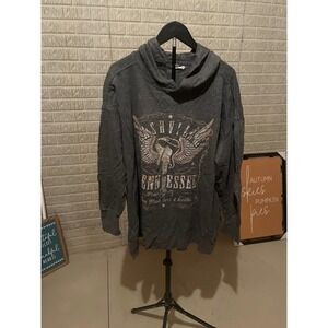 Mauves Nashville Tennessee Graphic Hoodie Sweatshirt Long Sleeve 2X Grey